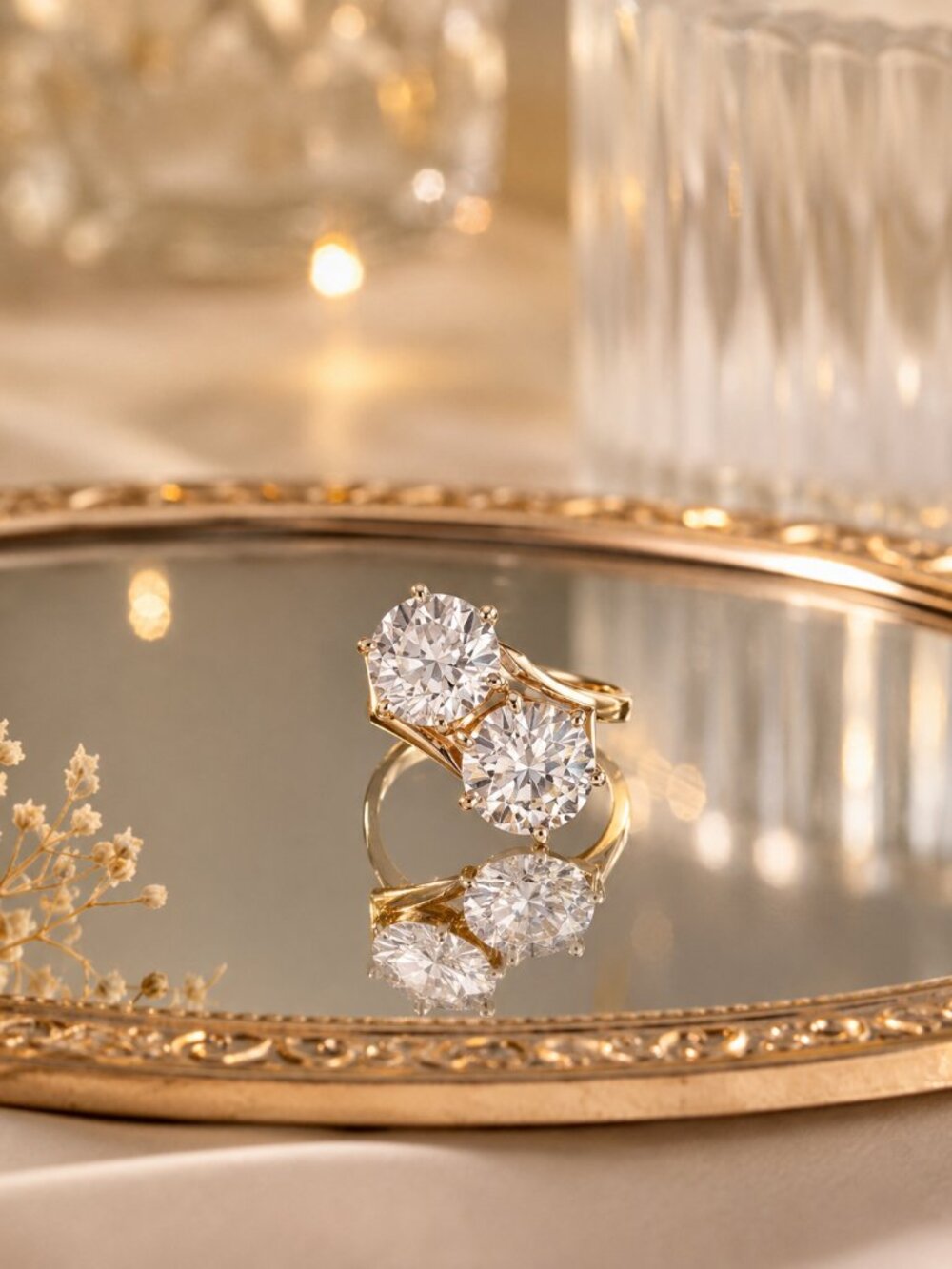 2CT Round CZ Solitaire Ring Gold Plated Engagement Style Size 6 NWT
